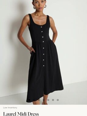 Nation LA - Laurel Midi Dress - Black NWT, medium